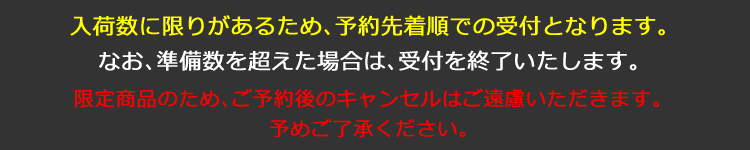 準備数に限りがあります