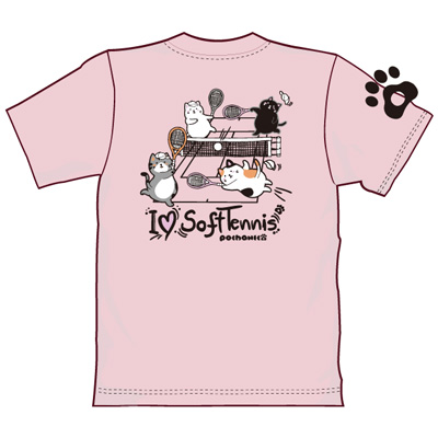 ゴーセン 2018夏企画Tシャツ ぽちゃネコ I LOVE SOFTTENNIS (NPT02)