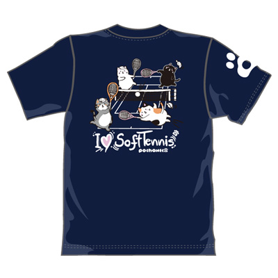 ゴーセン 2018春企画Tシャツ ぽちゃネコ I LOVE SOFTTENNIS (NPT02)