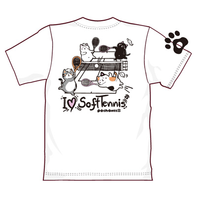 ゴーセン 2018春企画Tシャツ ぽちゃネコ I LOVE SOFTTENNIS (NPT02)