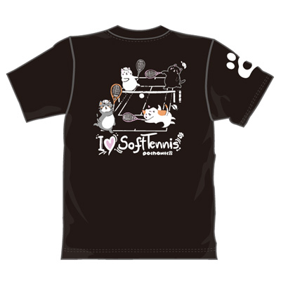 ゴーセン 2018春企画Tシャツ ぽちゃネコ I LOVE SOFTTENNIS (NPT02)