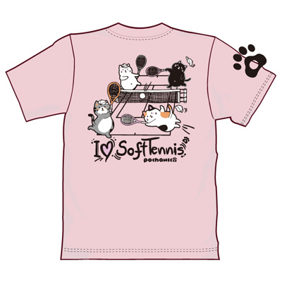ゴーセン 2018春企画Tシャツ ぽちゃネコ I LOVE SOFTTENNIS (NPT02)